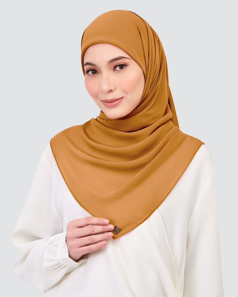 Image of CHIFFON SQUARE - BROWN SUGAR