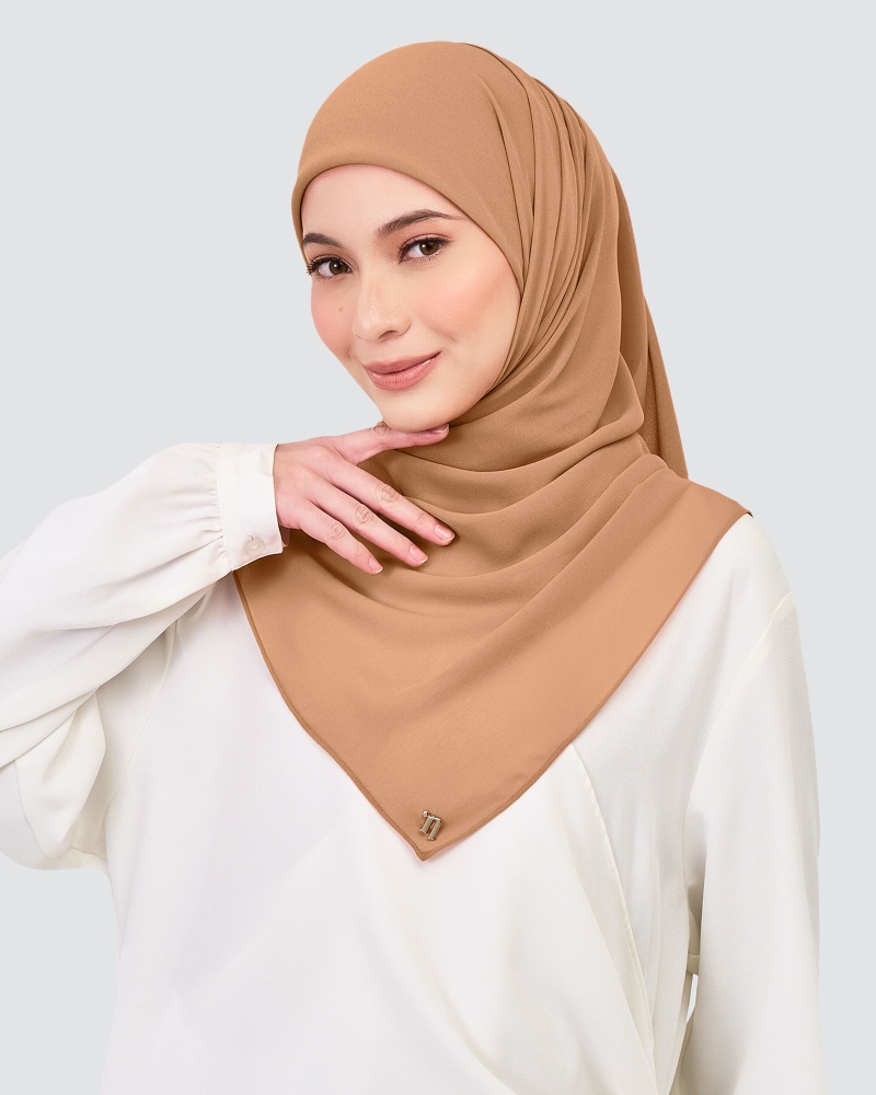 CHIFFON SQUARE - CAFE AU LAIT