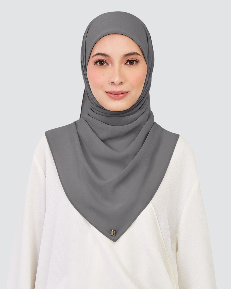 Image of CHIFFON SQUARE - CHARCOAL GREY