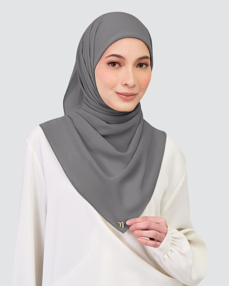 Image of CHIFFON SQUARE - CHARCOAL GREY