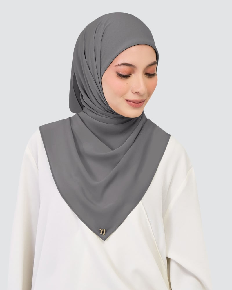 CHIFFON SQUARE - CHARCOAL GREY