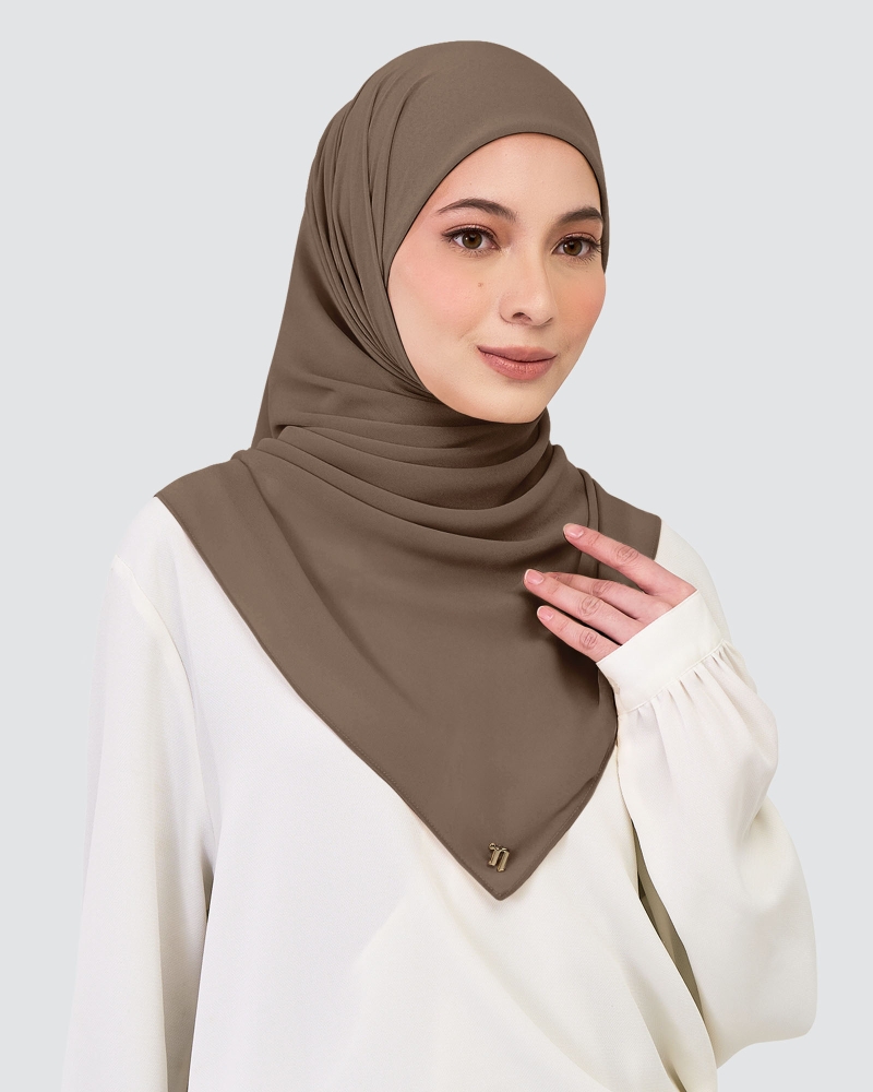 CHIFFON SQUARE - DEEP TAUPE
