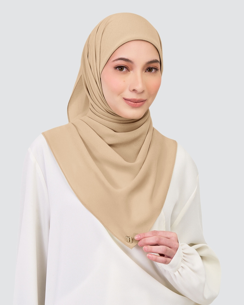 Image of CHIFFON SQUARE - LIGHT TAUPE