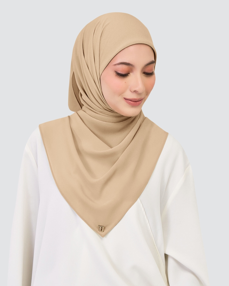 Image of CHIFFON SQUARE - LIGHT TAUPE