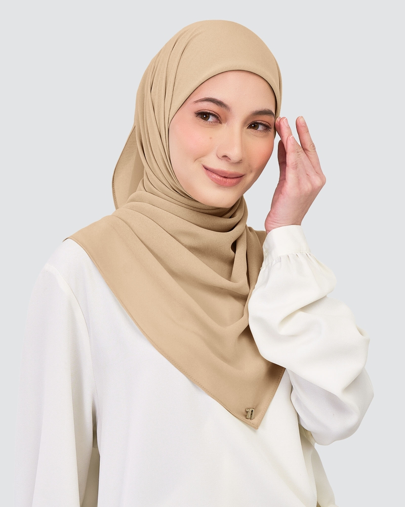 Image of CHIFFON SQUARE - LIGHT TAUPE