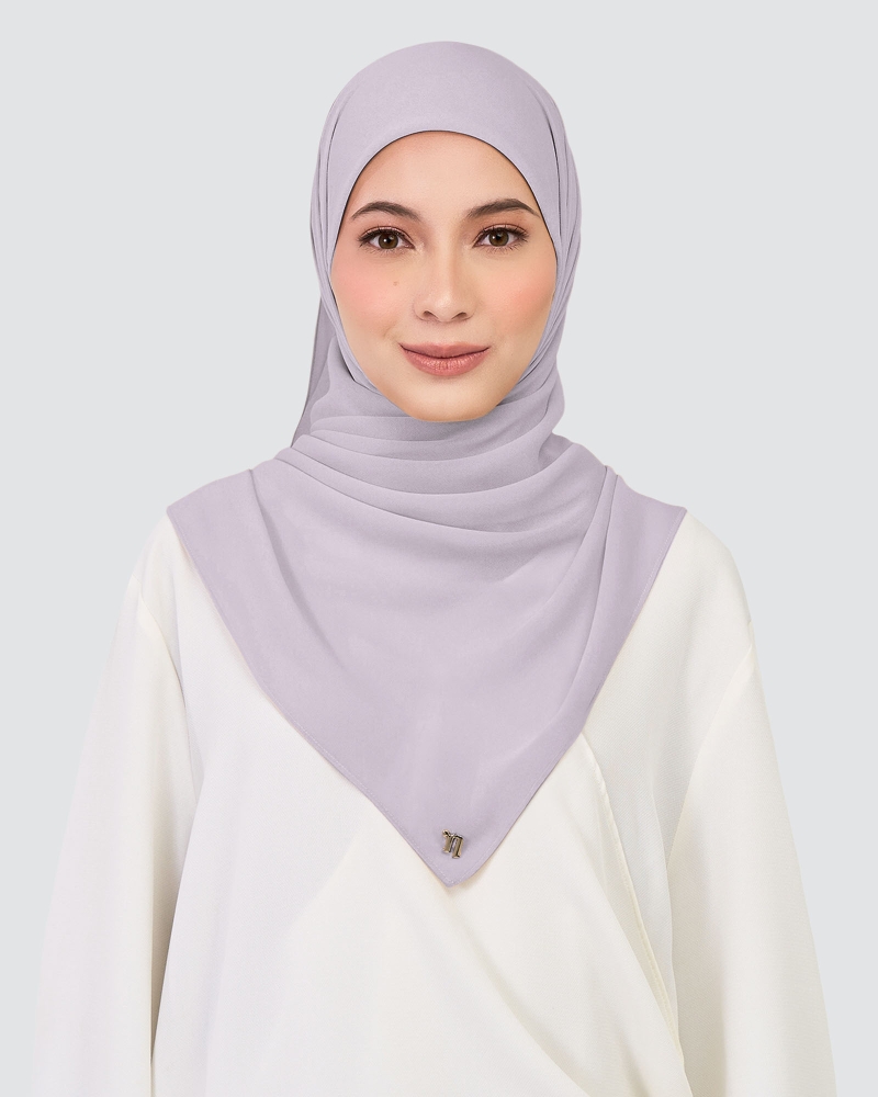Image of CHIFFON SQUARE - LILAC MARBLE