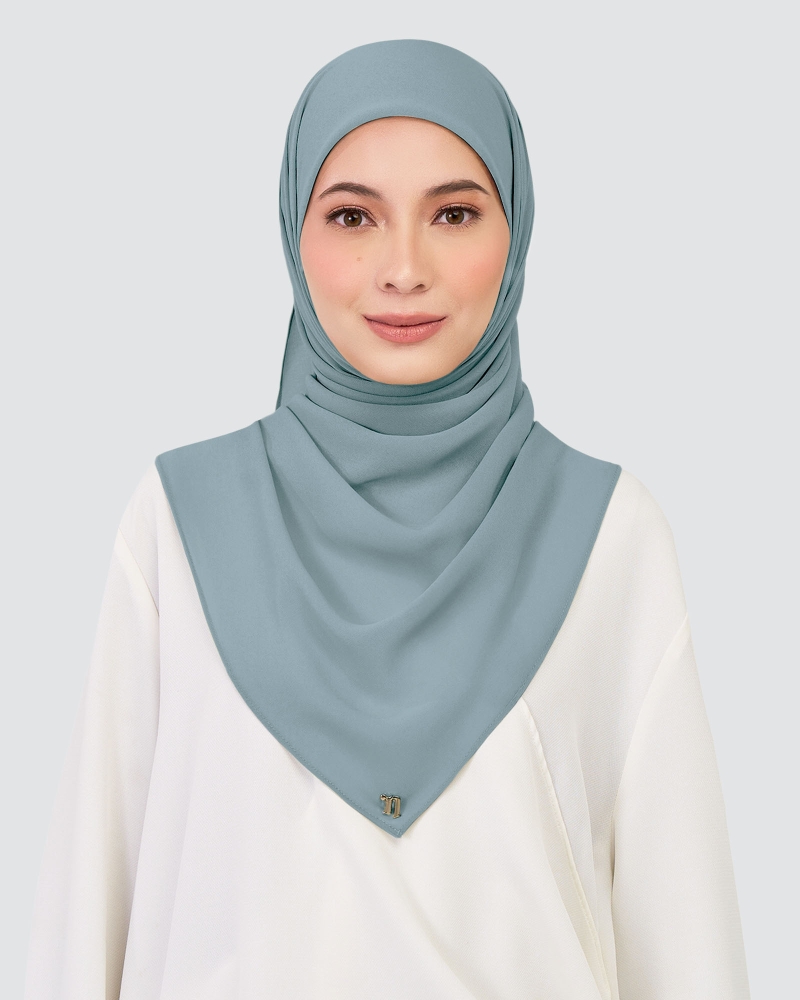 Image of CHIFFON SQUARE - PEARL BLUE