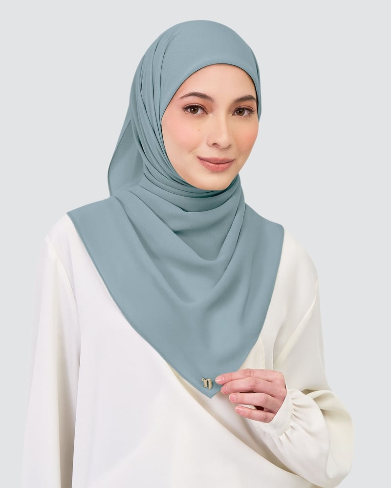 CHIFFON SQUARE - PEARL BLUE