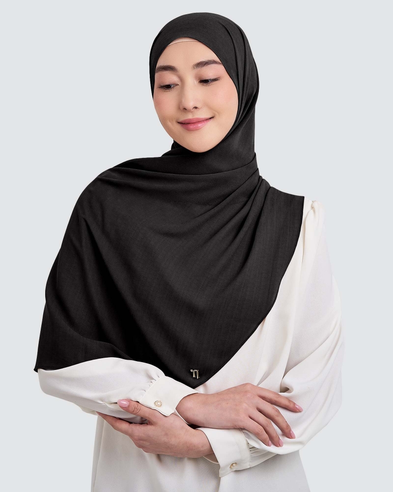 Image of CLEO CHIFFON SHAWL - BLACK