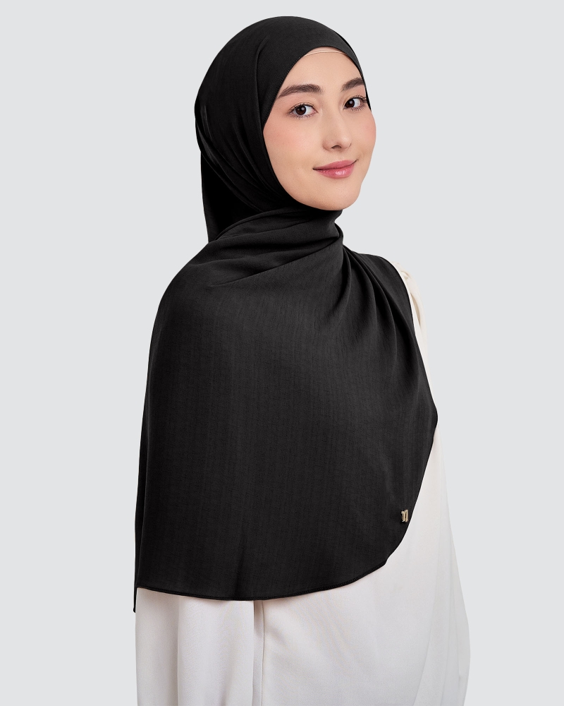 Image of CLEO CHIFFON SHAWL - BLACK