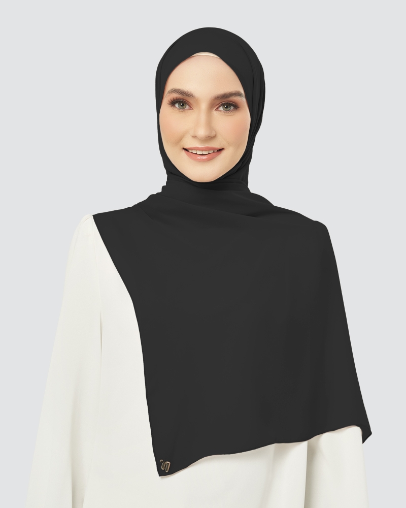 CLOUD CHIFFON SHAWL - BLACK