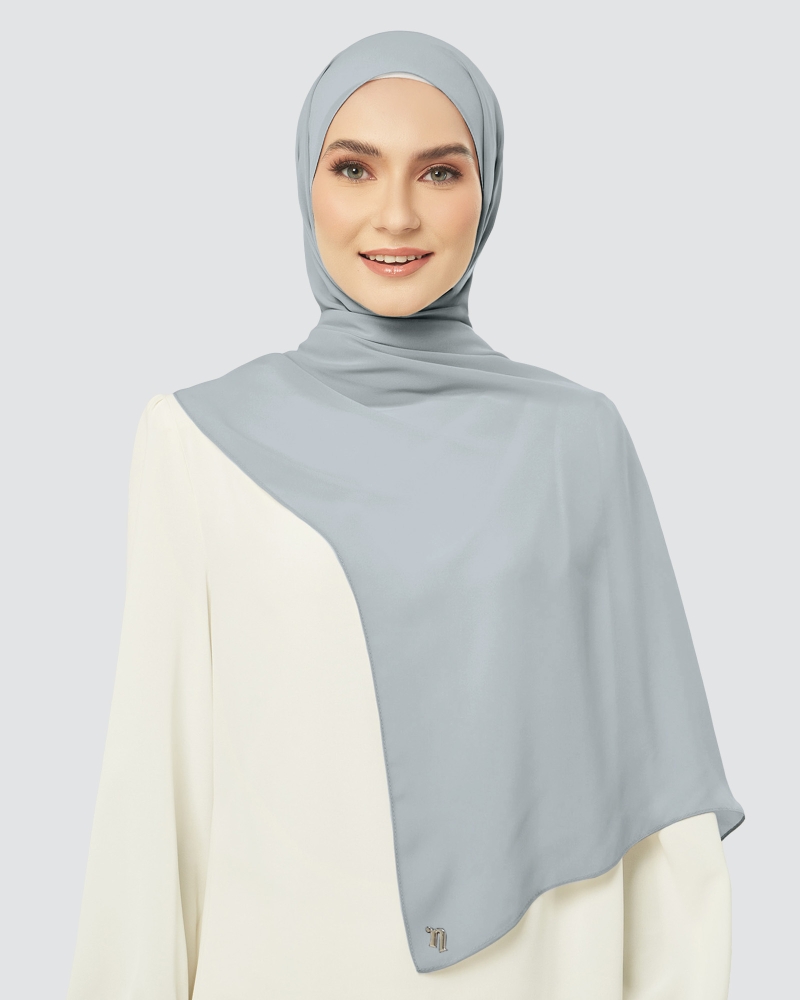 Image of CLOUD CHIFFON SHAWL - CHAMBRAY