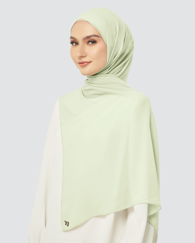 Image of CLOUD CHIFFON SHAWL - FERN