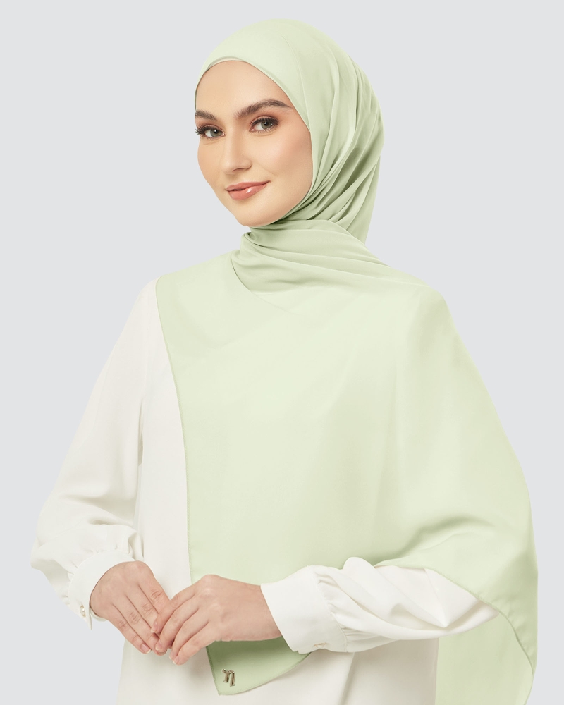 Image of CLOUD CHIFFON SHAWL - FERN