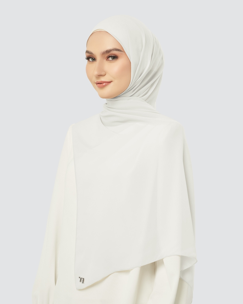 CLOUD CHIFFON SHAWL - SILICA