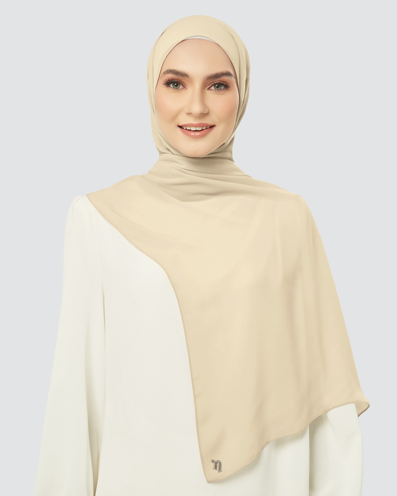 Image of CLOUD CHIFFON SHAWL - TOFFEE