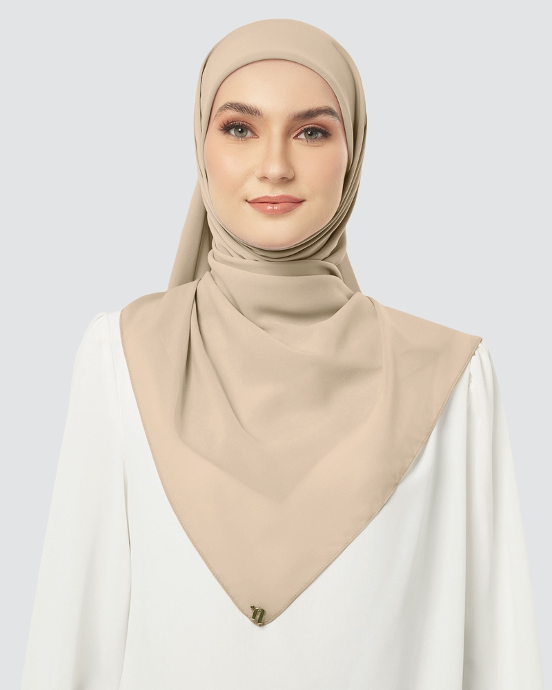 Image of CLOUD CHIFFON SQUARE - AFFOGATO