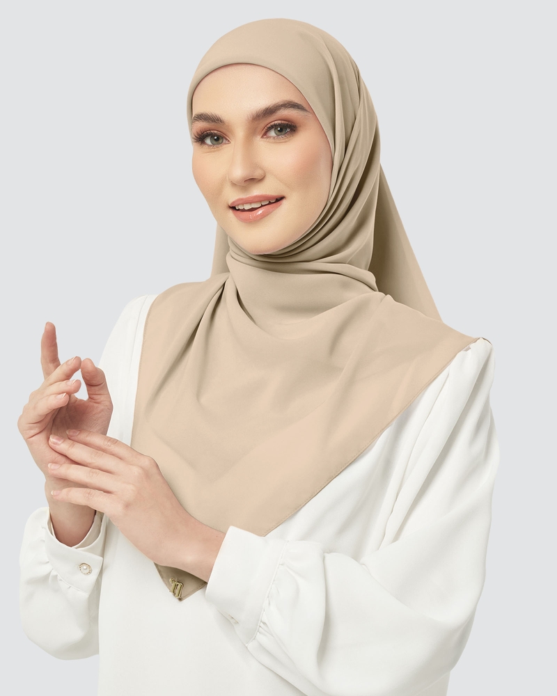 Image of CLOUD CHIFFON SQUARE - AFFOGATO