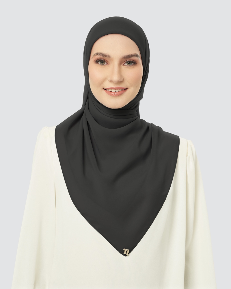 CLOUD CHIFFON SQUARE - BLACK