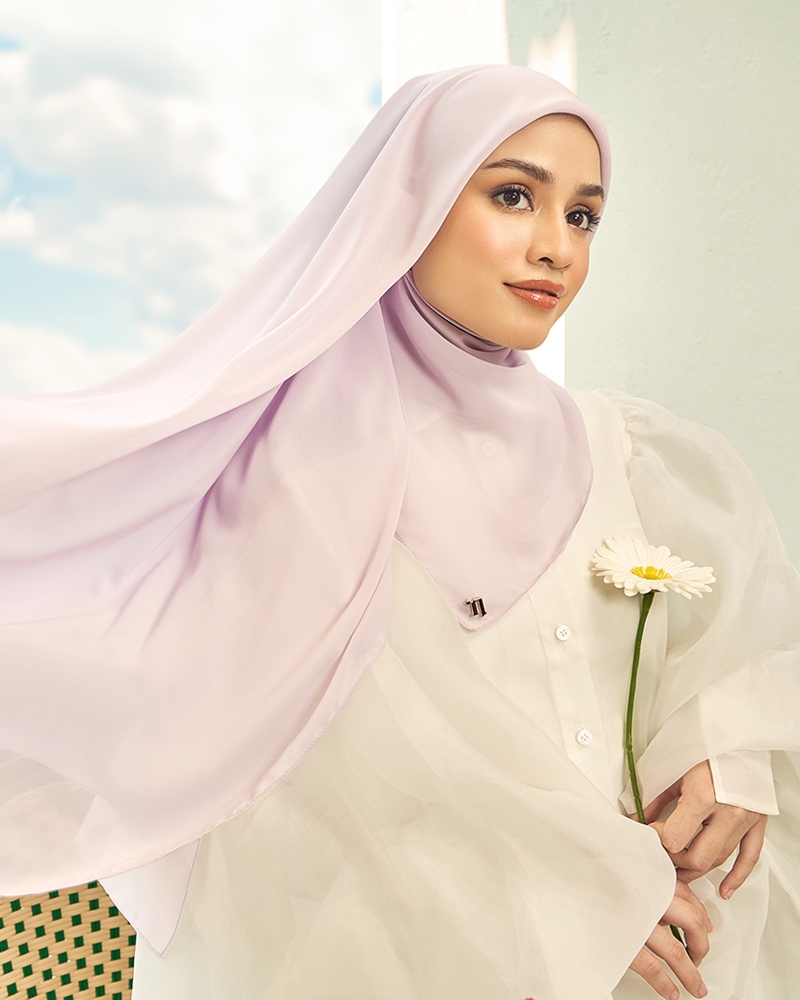 Image of CLOUD CHIFFON SQUARE - BOUGAINVILLEA