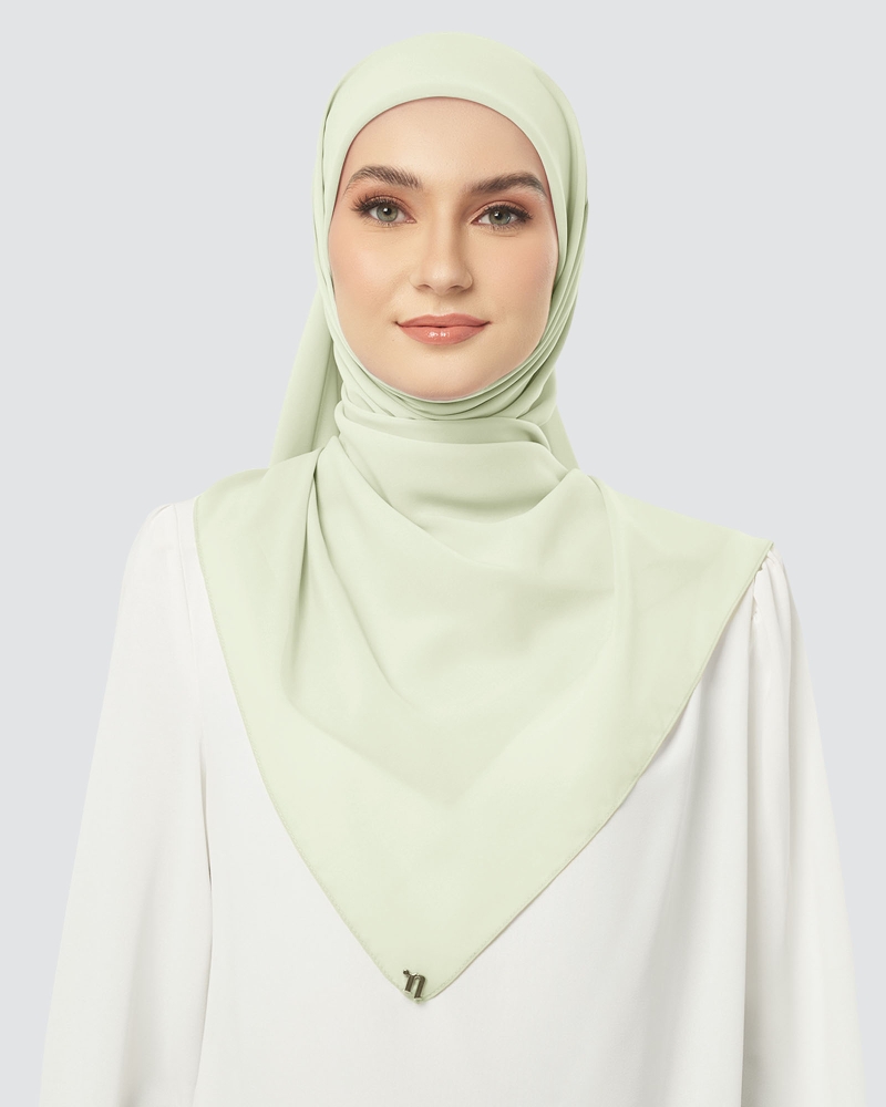 Image of CLOUD CHIFFON SQUARE - FERN