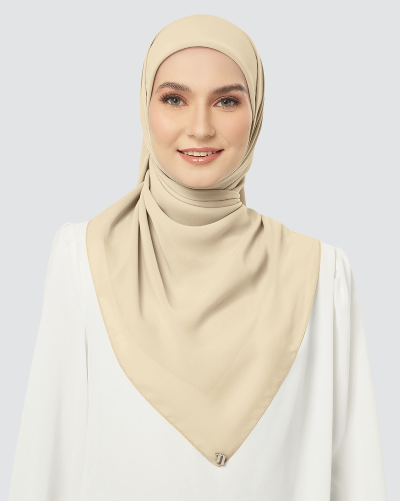 Image of CLOUD CHIFFON SQUARE - TOFFEE