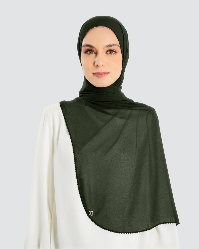 DELILAH CHIFFON SHAWL - ARMY