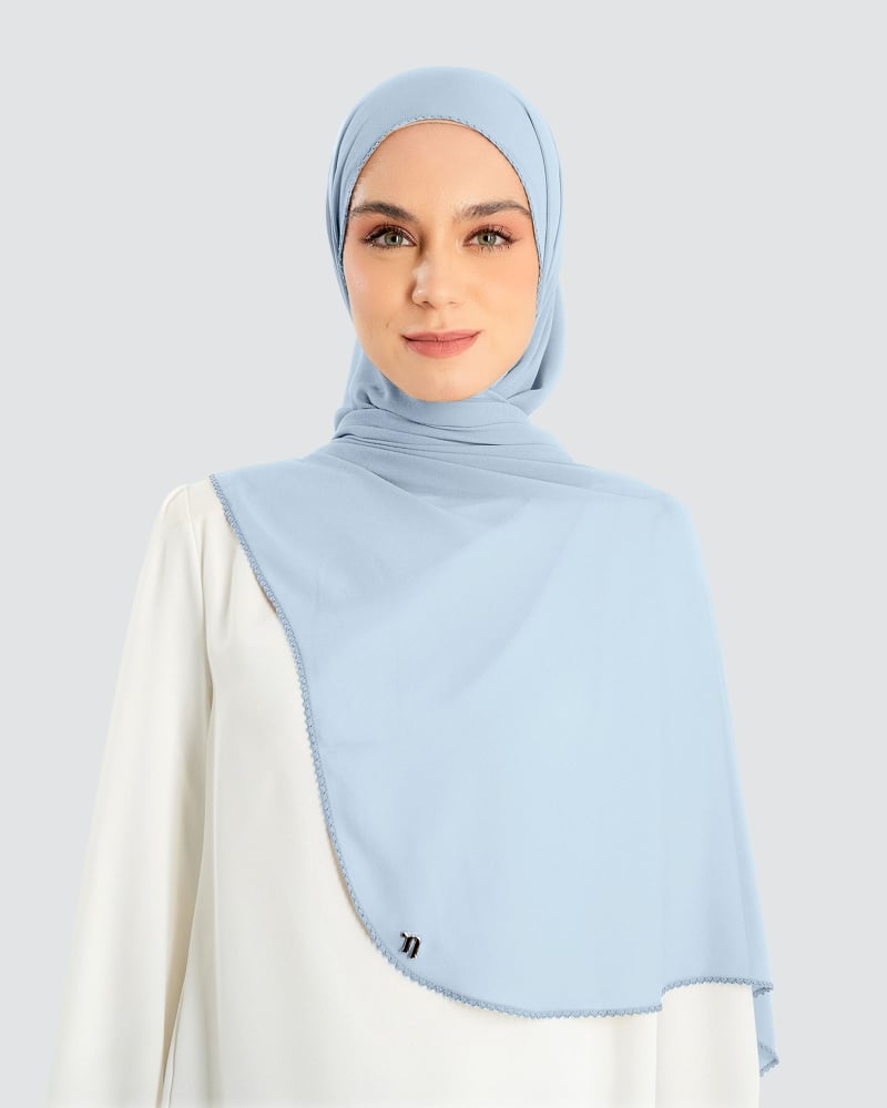 Image of DELILAH CHIFFON SHAWL - ICE BLUE