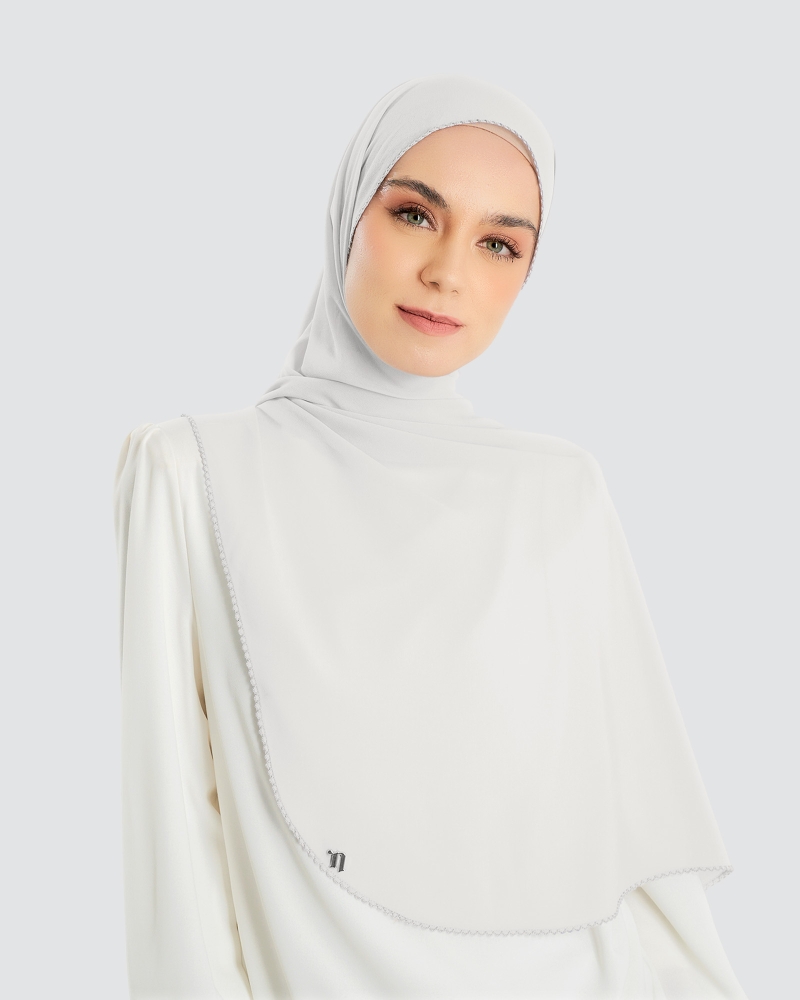 DELILAH CHIFFON SHAWL - WHITE