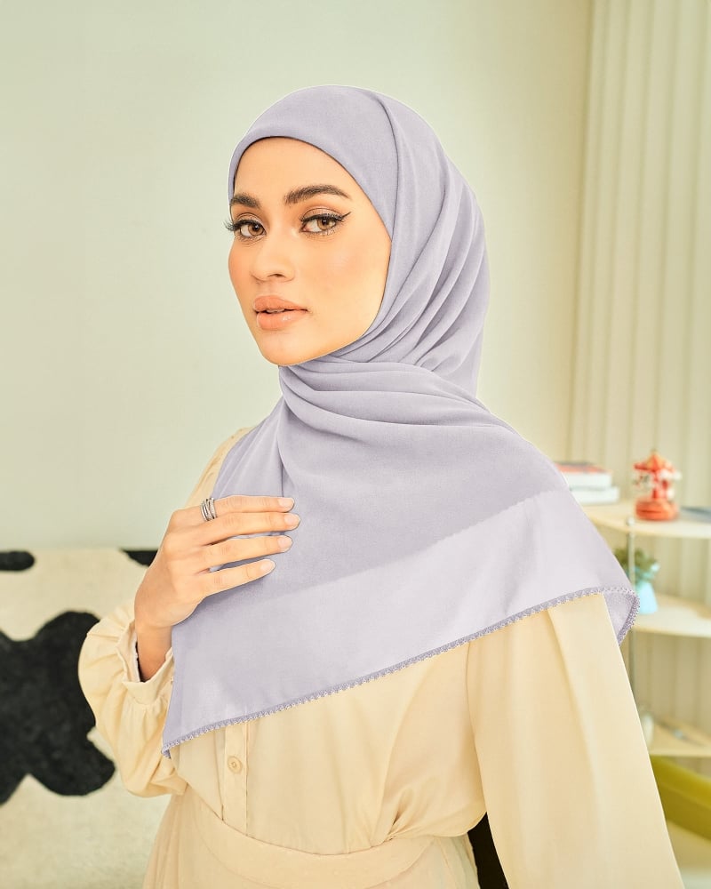 DELILAH CHIFFON SQUARE - LILAC MIST