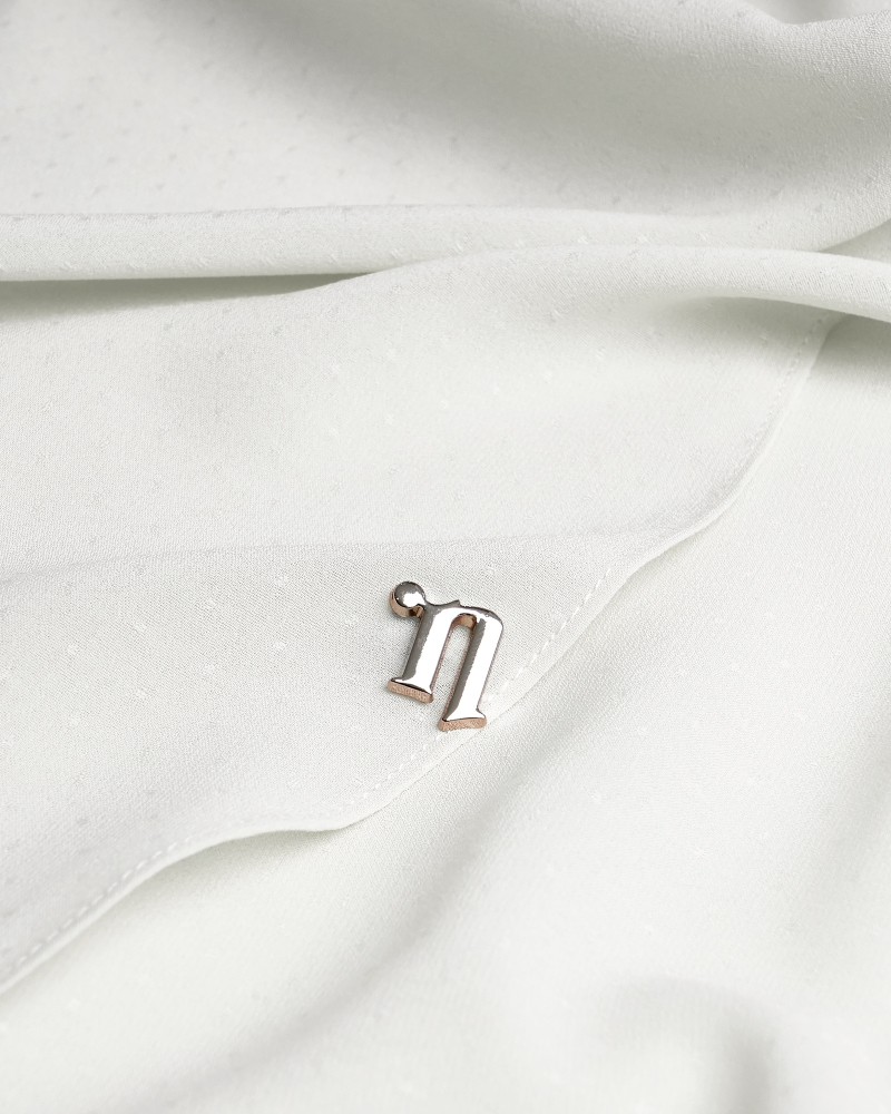 Image of DOTTY TEXTURED CHIFFON SHAWL - WHITE