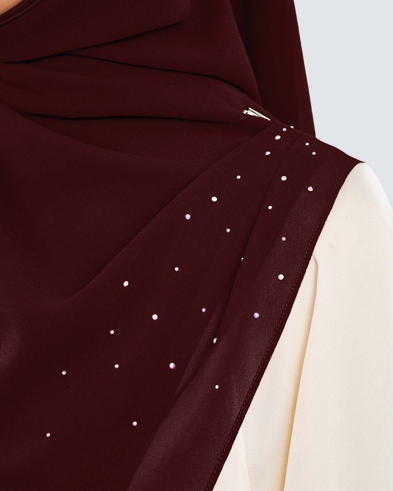 Image of EASYON PLEATED CRYSTAL TWIST - DEEP PLUM