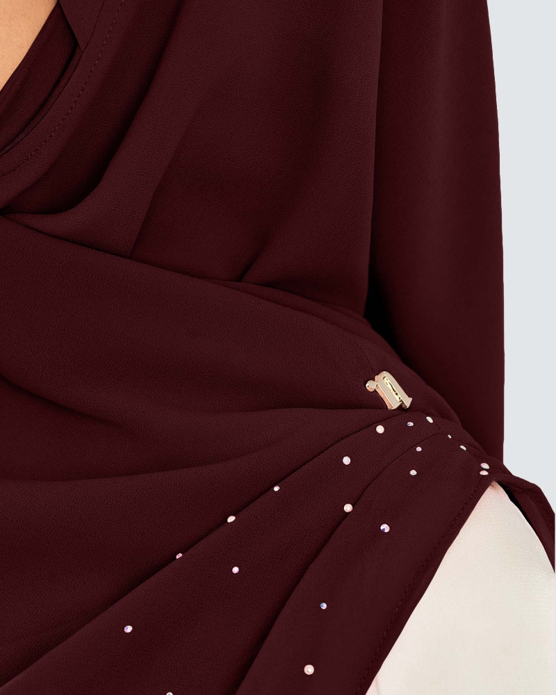 Image of EASYON PLEATED CRYSTAL TWIST - DEEP PLUM