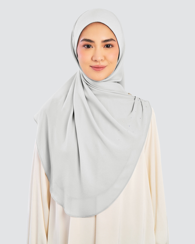 Image of EASYON PLEATED CRYSTAL TWIST - SILK GREY