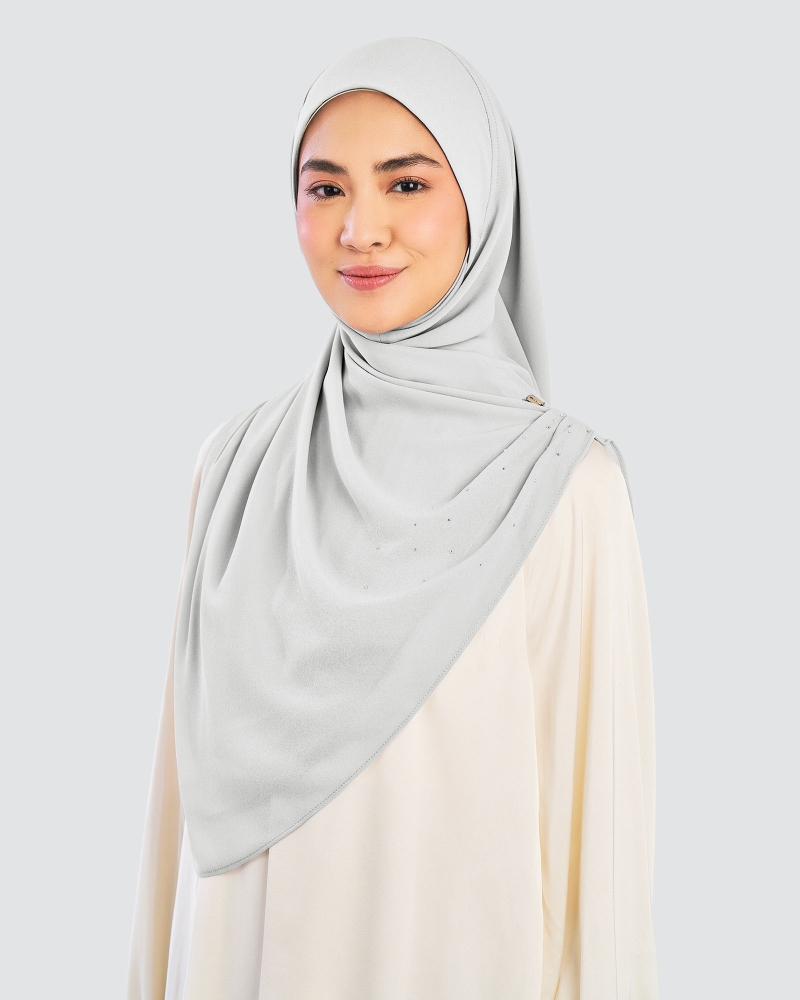 Image of EASYON PLEATED CRYSTAL TWIST - SILK GREY