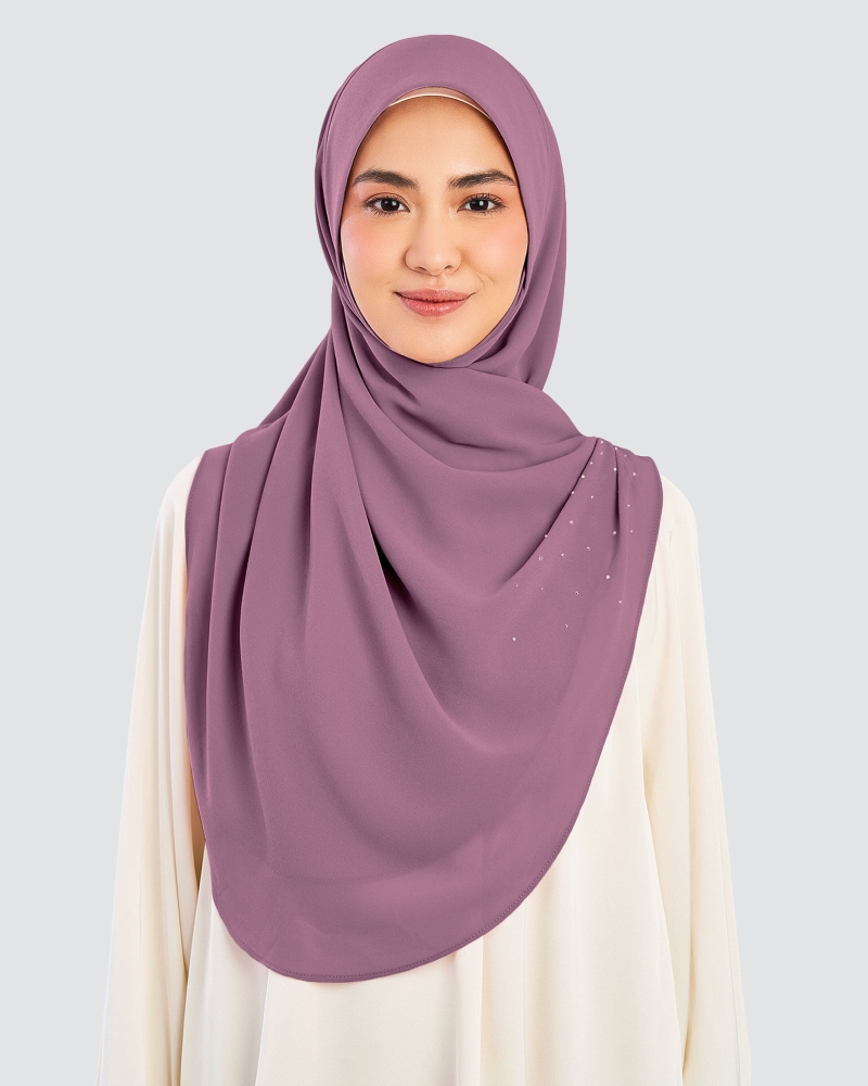 Image of EASYON PLEATED CRYSTAL TWIST - SMOKEY GRAPE