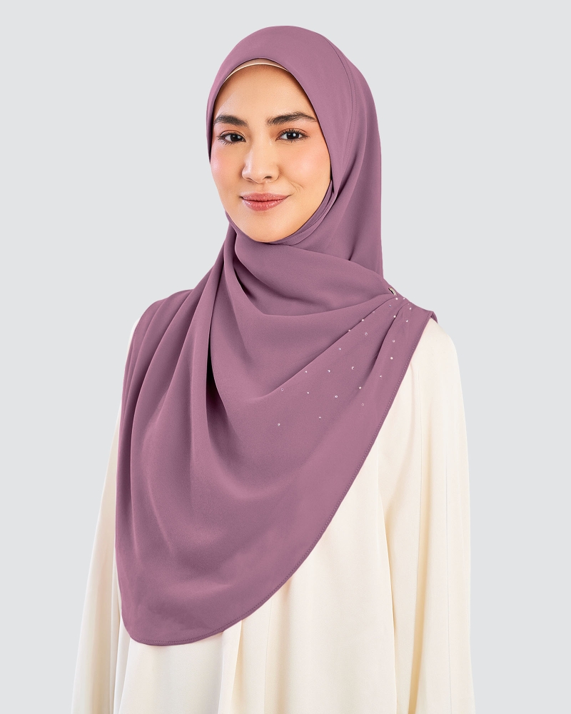 Image of EASYON PLEATED CRYSTAL TWIST - SMOKEY GRAPE