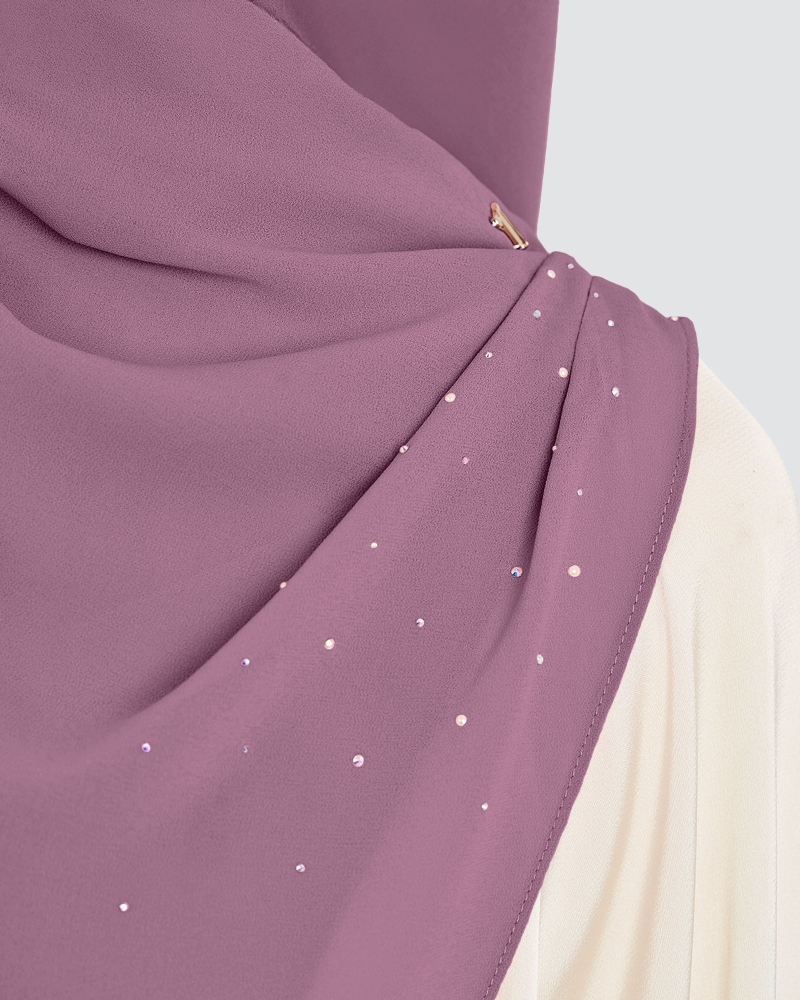 Image of EASYON PLEATED CRYSTAL TWIST - SMOKEY GRAPE