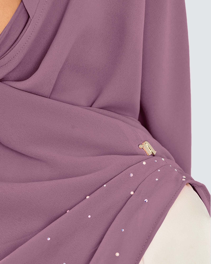 Image of EASYON PLEATED CRYSTAL TWIST - SMOKEY GRAPE