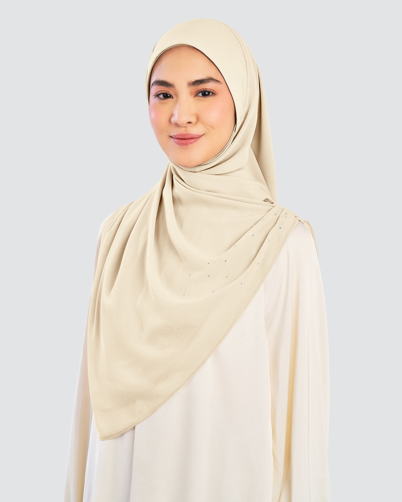 Image of EASYON PLEATED CRYSTAL TWIST - VANILLA