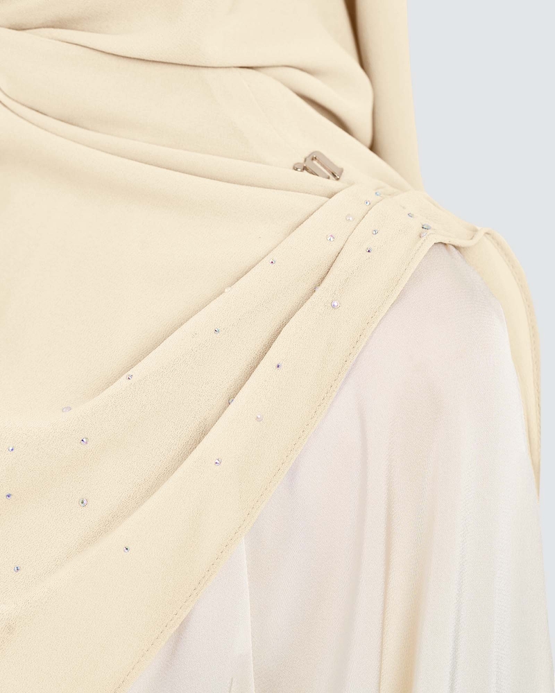 Image of EASYON PLEATED CRYSTAL TWIST - VANILLA