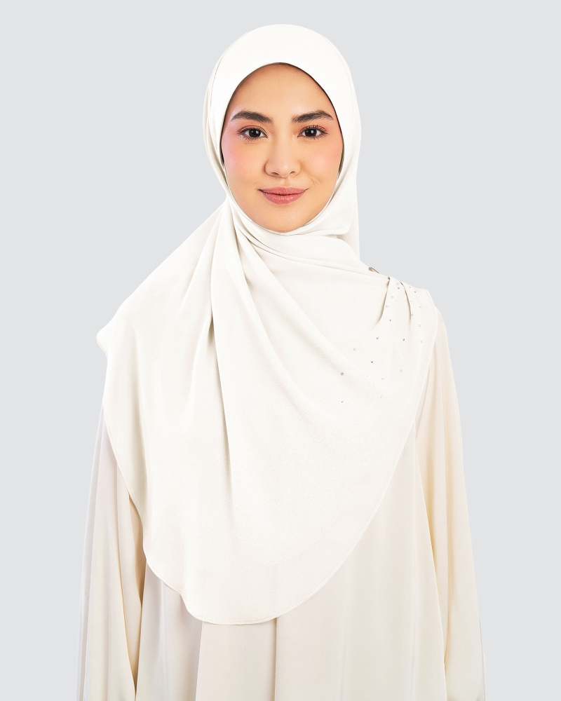 Image of EASYON PLEATED CRYSTAL TWIST - WHITE