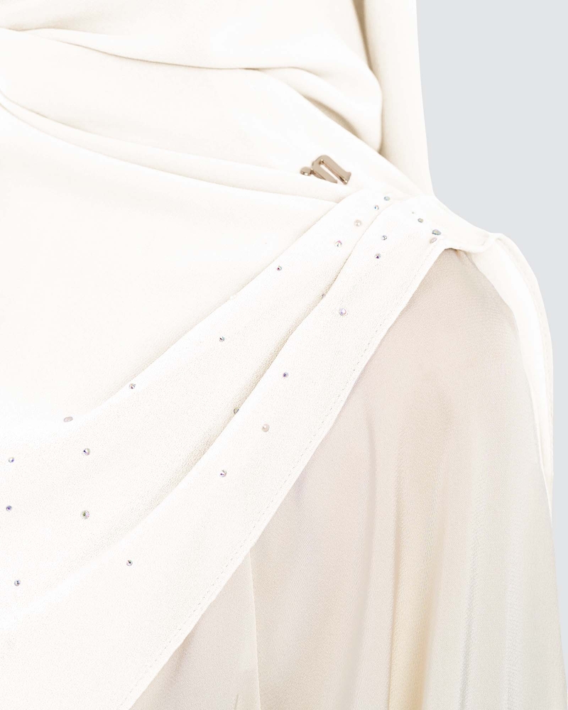 Image of EASYON PLEATED CRYSTAL TWIST - WHITE