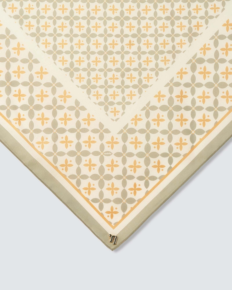 Image of ECHO GEOMETRIC COTTON VOILE SQUARE - MELLOW