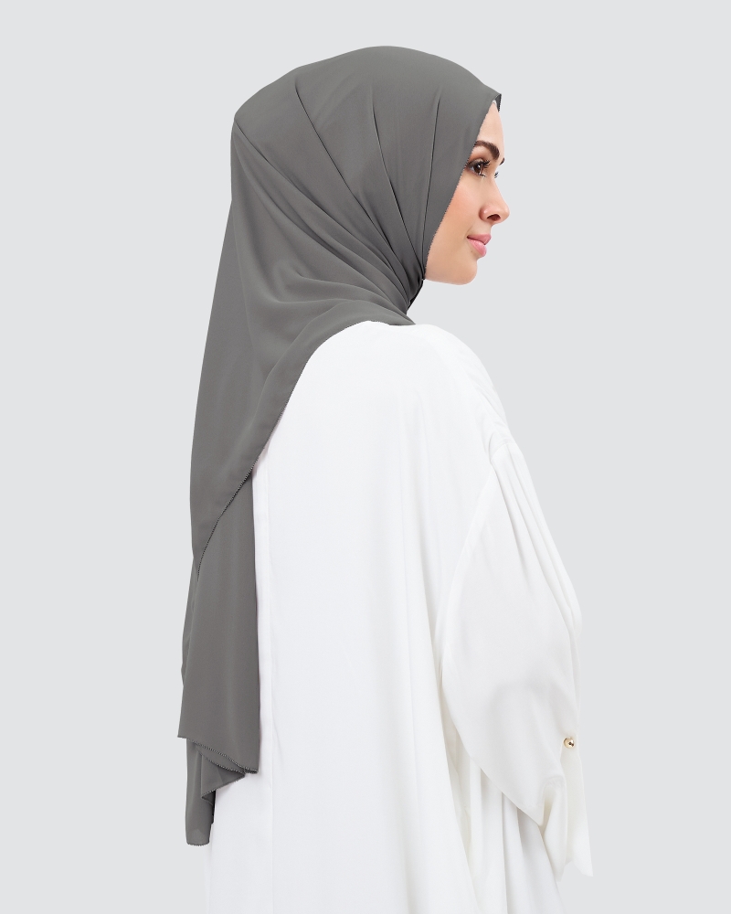 Image of EILA CHIFFON SHAWL - DUSTY GREY PLUM