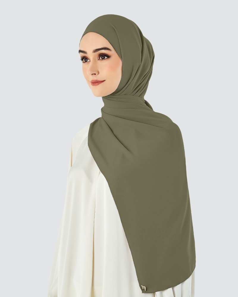 Image of EILA CHIFFON SHAWL - BASIL