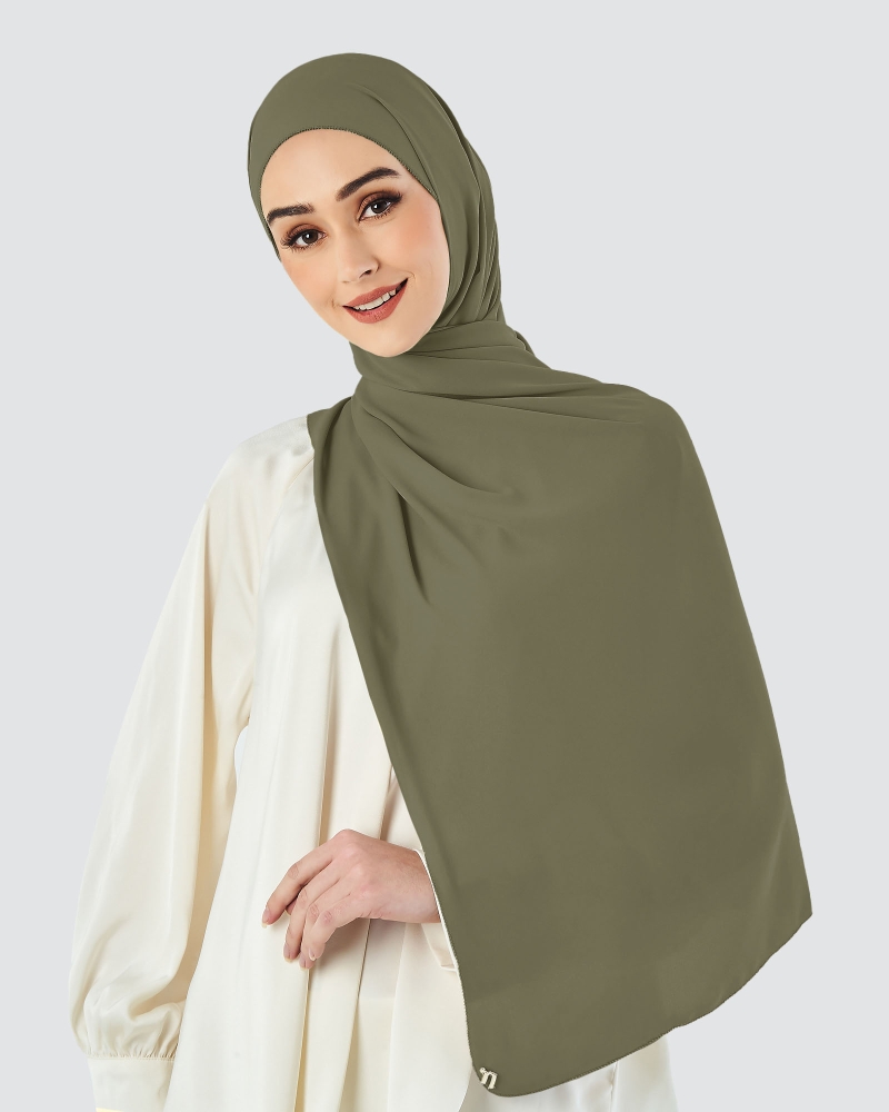 Image of EILA CHIFFON SHAWL - BASIL