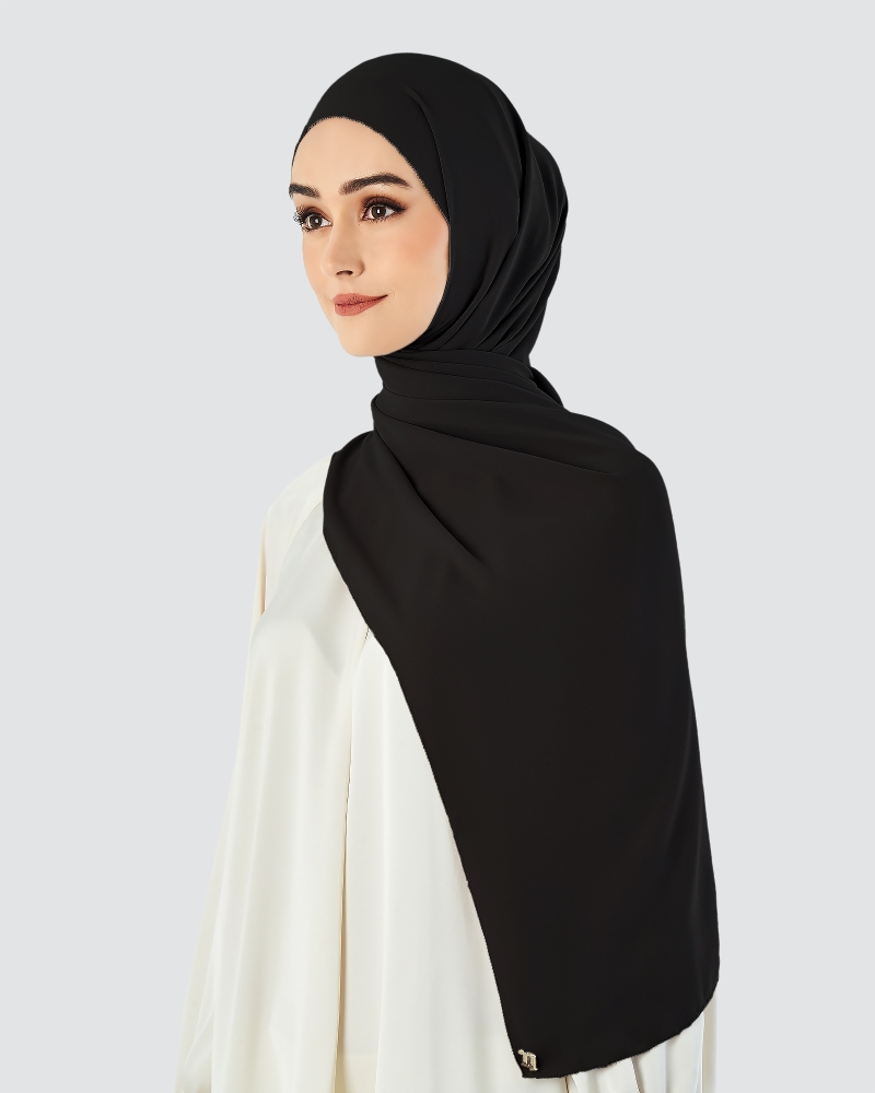 Image of EILA CHIFFON SHAWL - BLACK