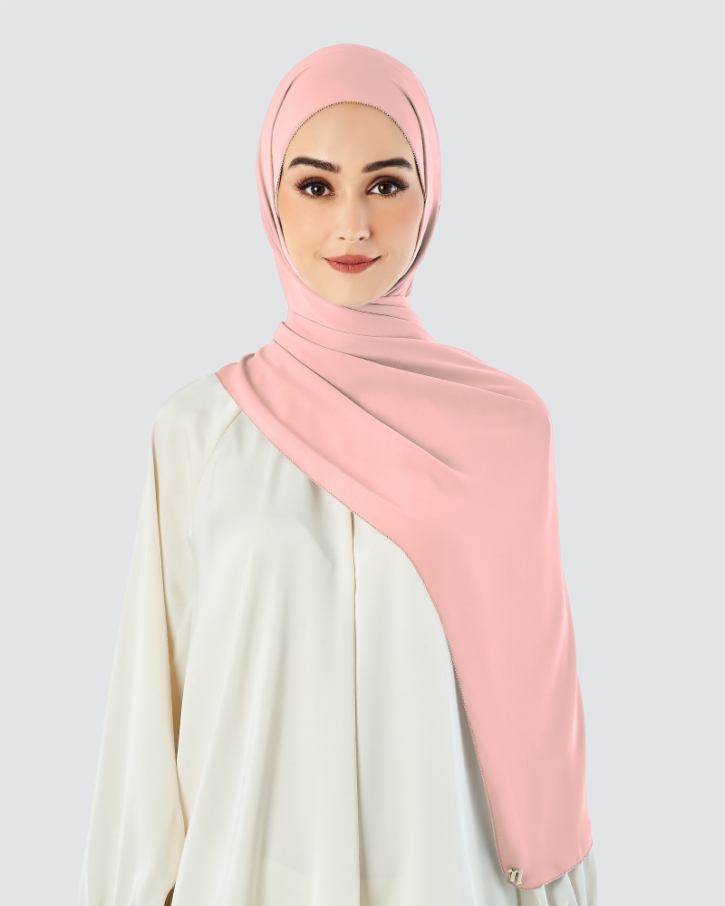 Image of EILA CHIFFON SHAWL - BLUSH PINK