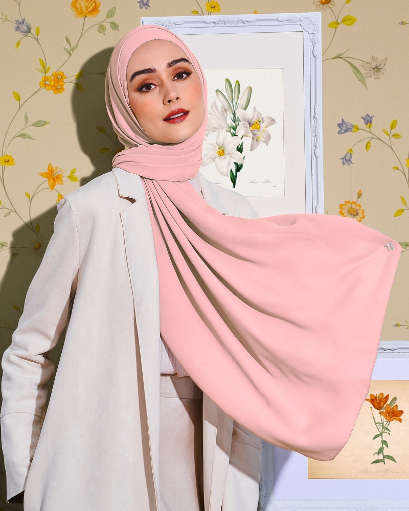 Image of EILA CHIFFON SHAWL - BLUSH PINK